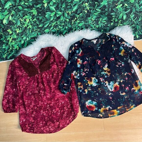 Bundle / lot 2 ladies womens’s dressy tops blouse for work size M. - Picture 1 of 7